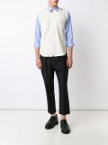 striped contrast panel shirt