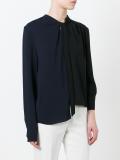 colour block asymmetric hem blouse