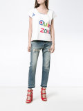 crochet embroidered t-shirt
