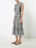 geometric print flared dress