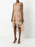 sleeveless tiered ruffle dress