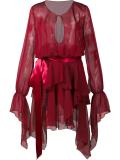 ruffled semi sheer dress