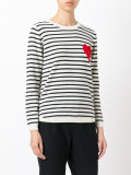 striped heart jumper