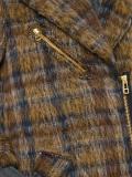 plaid zip up coat