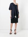 asymmetric sleeve draped blouse