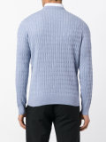 textured V-neck sweater 