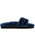 embellished fuzzy mules