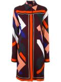 geometric print shirt dress