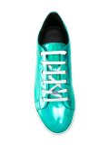 high-shine lace-up sneakers