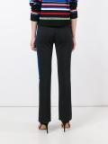 appliqué stripe flared trousers