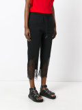lace insert cropped trousers