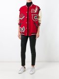 patched bomber jacket