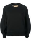 gathered sleeve sweatshirt