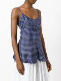 printed pleat front top