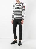 badge appliqué striped top