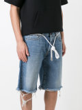 frayed denim shorts