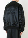 slogan back bomber jacket