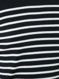 cut-out shoulders striped T-shirt
