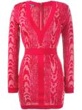 Moire patterned mini dress