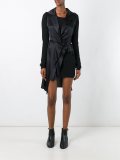 peaked lapel draped dress