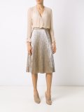 metallic midi skirt