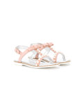 faux pearl trim sandals