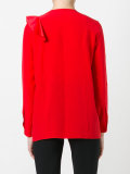 ruffle trim keyhole blouse