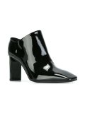 square toe varnished booties