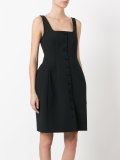 buttoned pouf dress