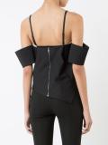 cut-off shoulders asymmetric blouse