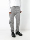 diagonal slim-fit trousers
