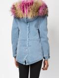 zipped denim coat
