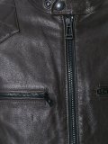 zipped leather jacket 