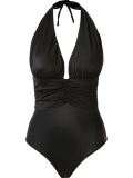 draped halterneck swimsuit