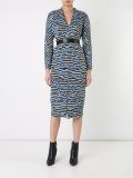 striped floral weave dress