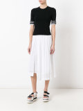 contrast short sleeve sweater