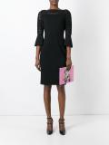 geometric lace knit dress