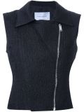 collared biker vest