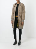 midi bomber coat
