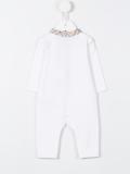 checked placket collar romper