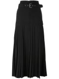belted accordion pleat skirt