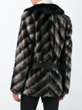 striped furred effect jacket