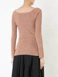 ribbed boat neck sweater