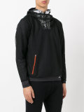layered fishnet sports hoodie