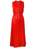 zip front pleated dress