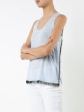 beaded fray tank top