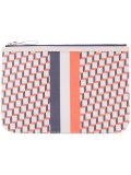 geometric print zipped clutch