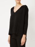 ribbed shoulders knitted blouse