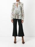 flower print sheer blouse