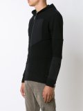 paneled zipped cardigan